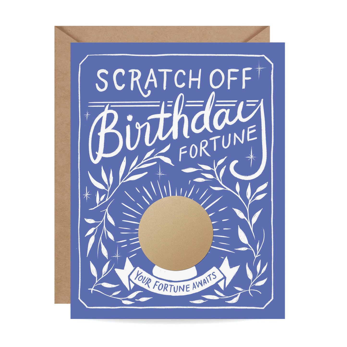Scratch-off Fortune Card - Blue Floral Birthday