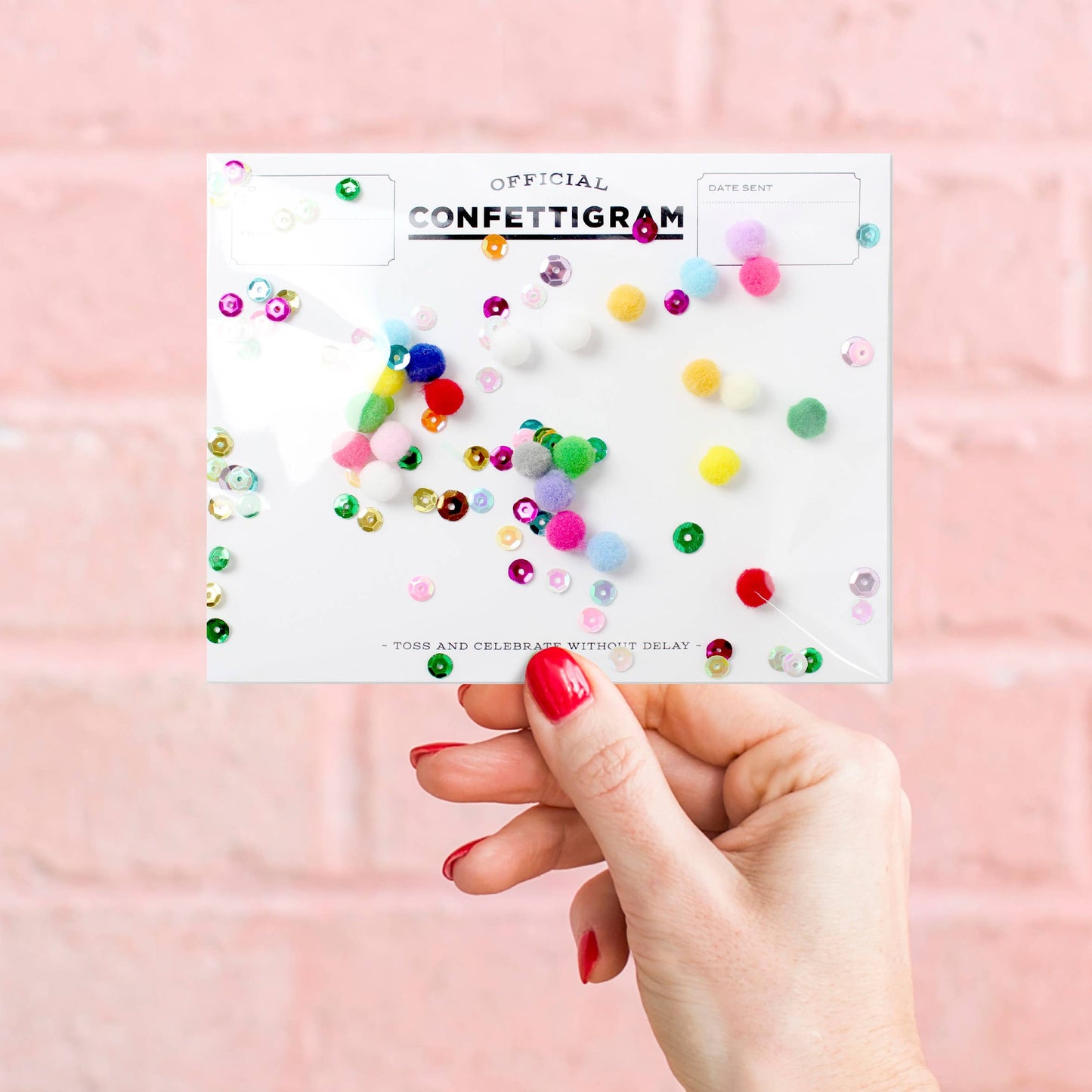 Pom Poms Confettigram Card