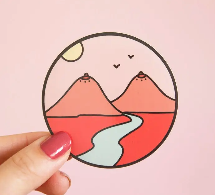 Boob Mountains Vinyl Sticker