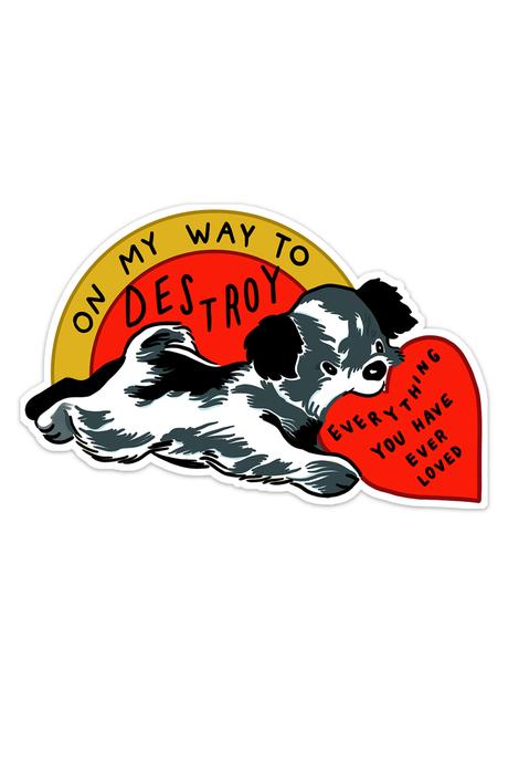 Destroying Puppy Vinyl Sticker