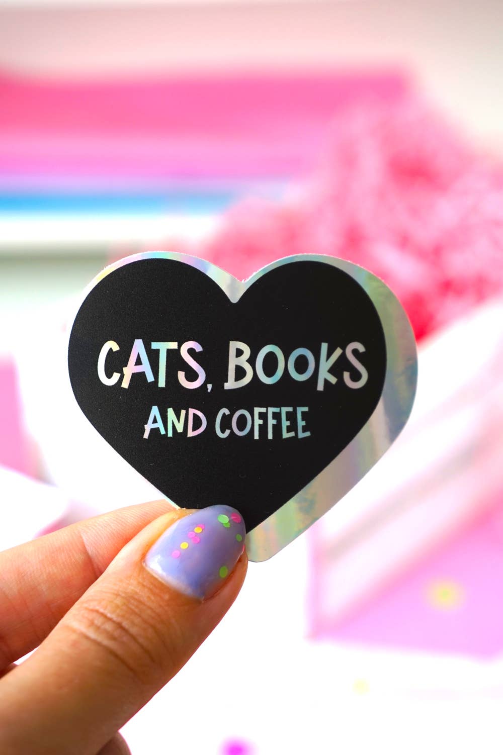 Cats, Books & Coffee Sticker