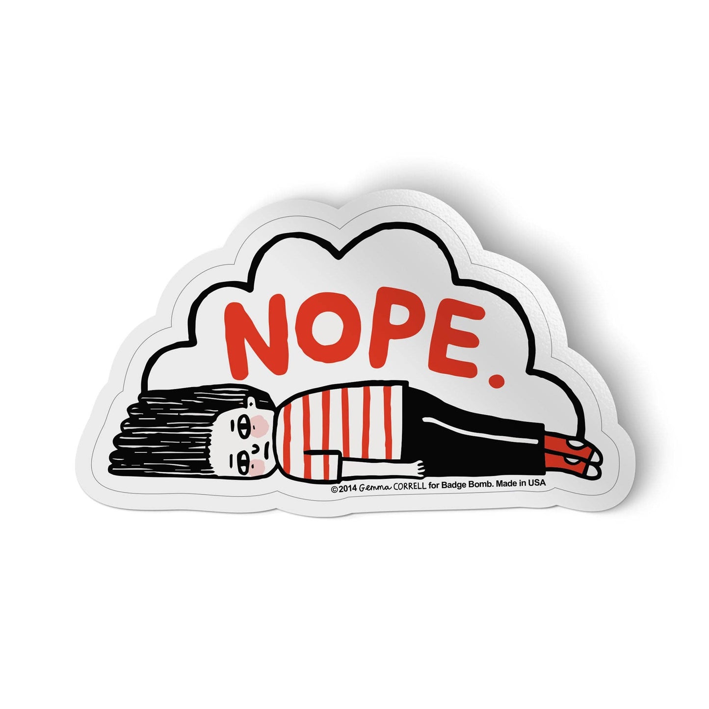 Nope Girl Sticker