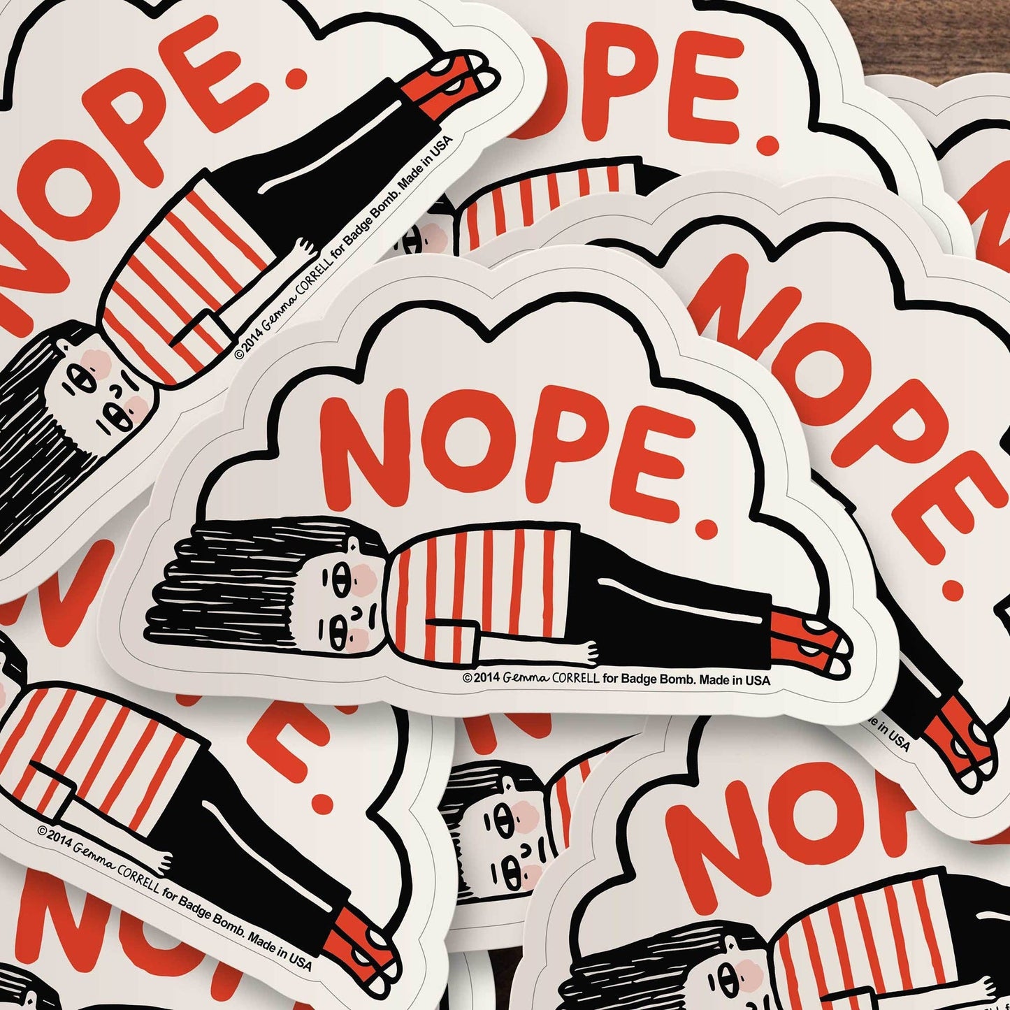 Nope Girl Sticker