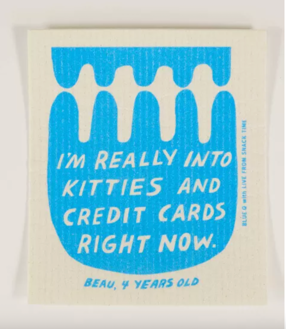 Kitties and Credit Cards Dishcloth
