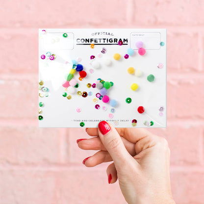 Pom Poms Confettigram Card