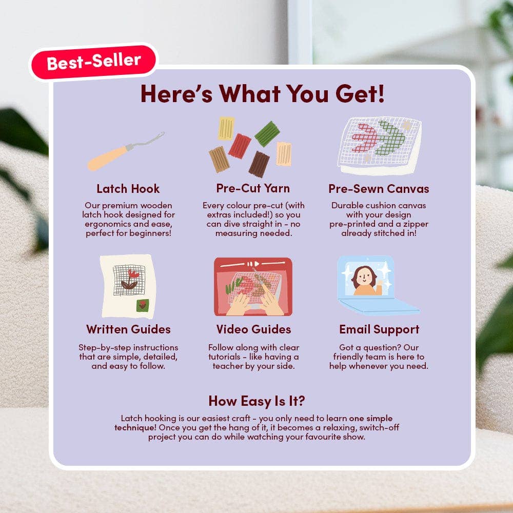 Pumpkin Spice Latch Hooking Cushion Kit