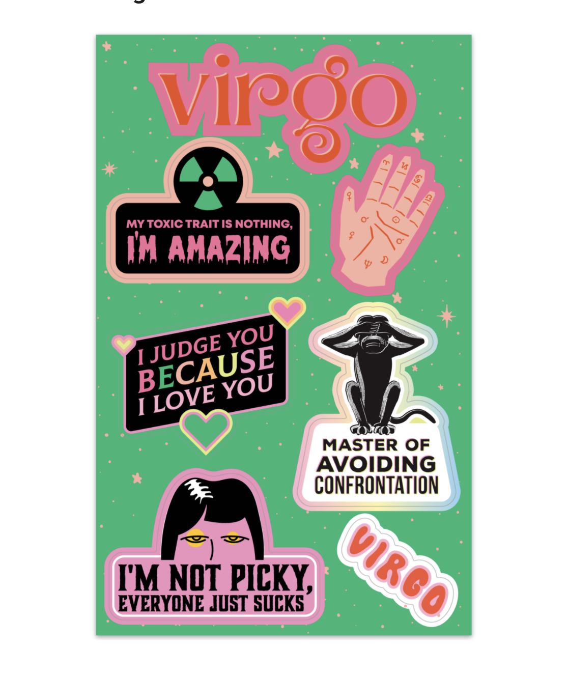 Astrologisches Aufkleberblatt