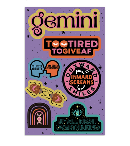 Astrologisches Aufkleberblatt