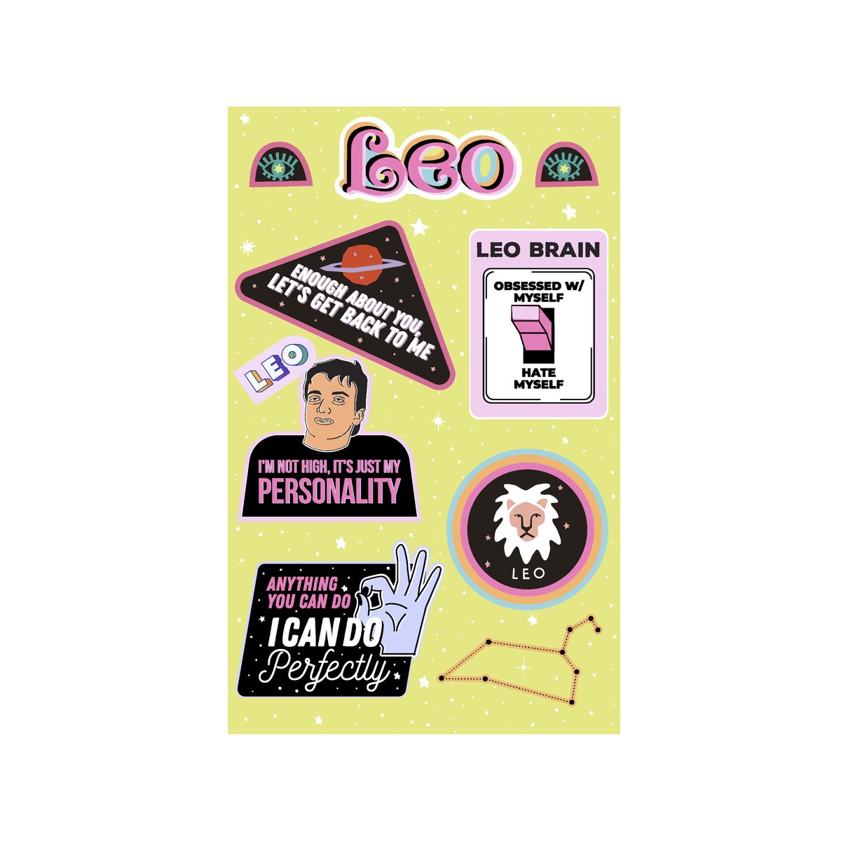 Astrologisches Aufkleberblatt